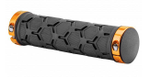 Грипсы XH-G181BL 130 мм чёрные, золотистые кольца, в инд. упаковке, арт. 150236 (10216170/010821/0228802, Китай)