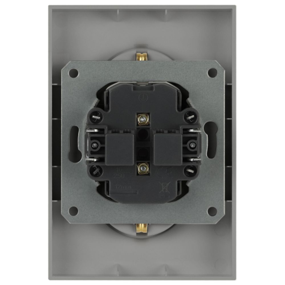 Розетка ЭРА Arktik 16-2107-03 без заземления двойная 2X2P 16А-250В алюминий | Эра Arktik