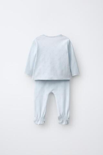 ZARA НАБОР ДЛЯ НОВОРОЖДЕННОГО С СЕРДЕЧКАМИ, ПАСТЕЛЬНО-СИНИЙ
