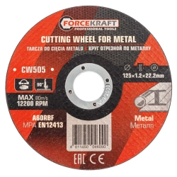 Круг отрезной по металлу 125x1.2x22.2мм (к-т 10 шт) FORCEKRAFT FK-CW505[к-т 10 шт.]