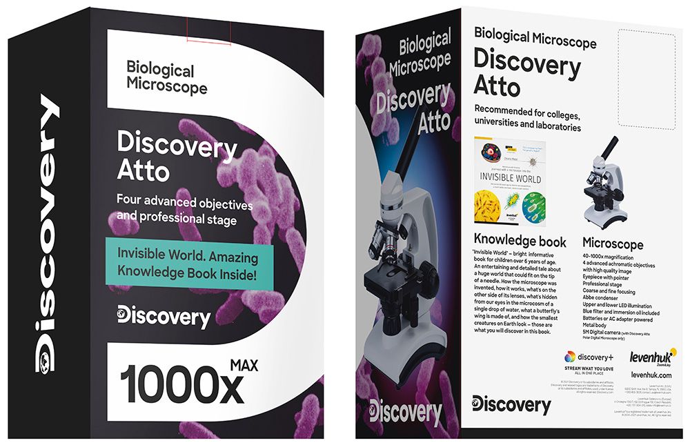 Микроскоп цифровой Levenhuk Discovery Atto Polar с книгой