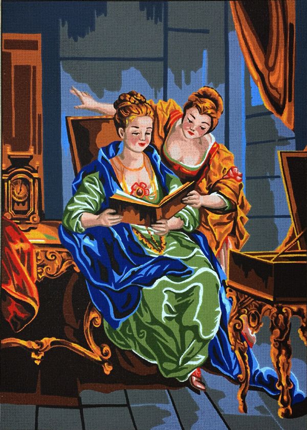 Рисунок для вышивания Soulos (канва жесткая), Читающие дамы, 60х80 см