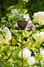 Кормушка в сад на опоре CAMPO Home & Garden "Чашка на блюдце с птичкой" 22x21x7 см + 93 см опора