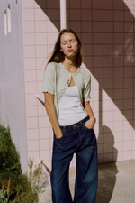 Дانتлевая кожаная куртка с тесьмой - ZARA