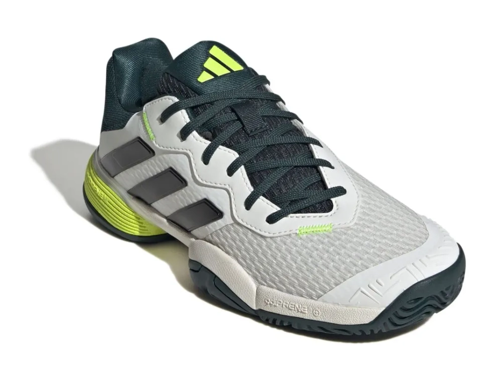 Детские теннисные кроссовки Adidas Barricade K - off white/core black/aurora ivy
