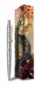 Шариковая ручка Parker Jotter Dragon Special Edition, цвет: St. Steel GT, стержень: Mblue в подарочной коробке
