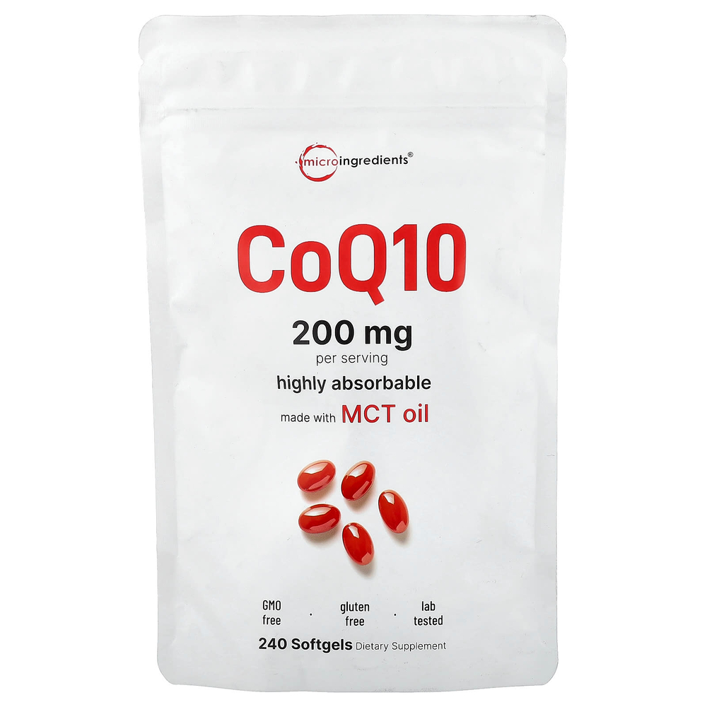 Micro Ingredients, коэнзим Q10, 240 мягких таблеток (100 мг в 1 капсуле)