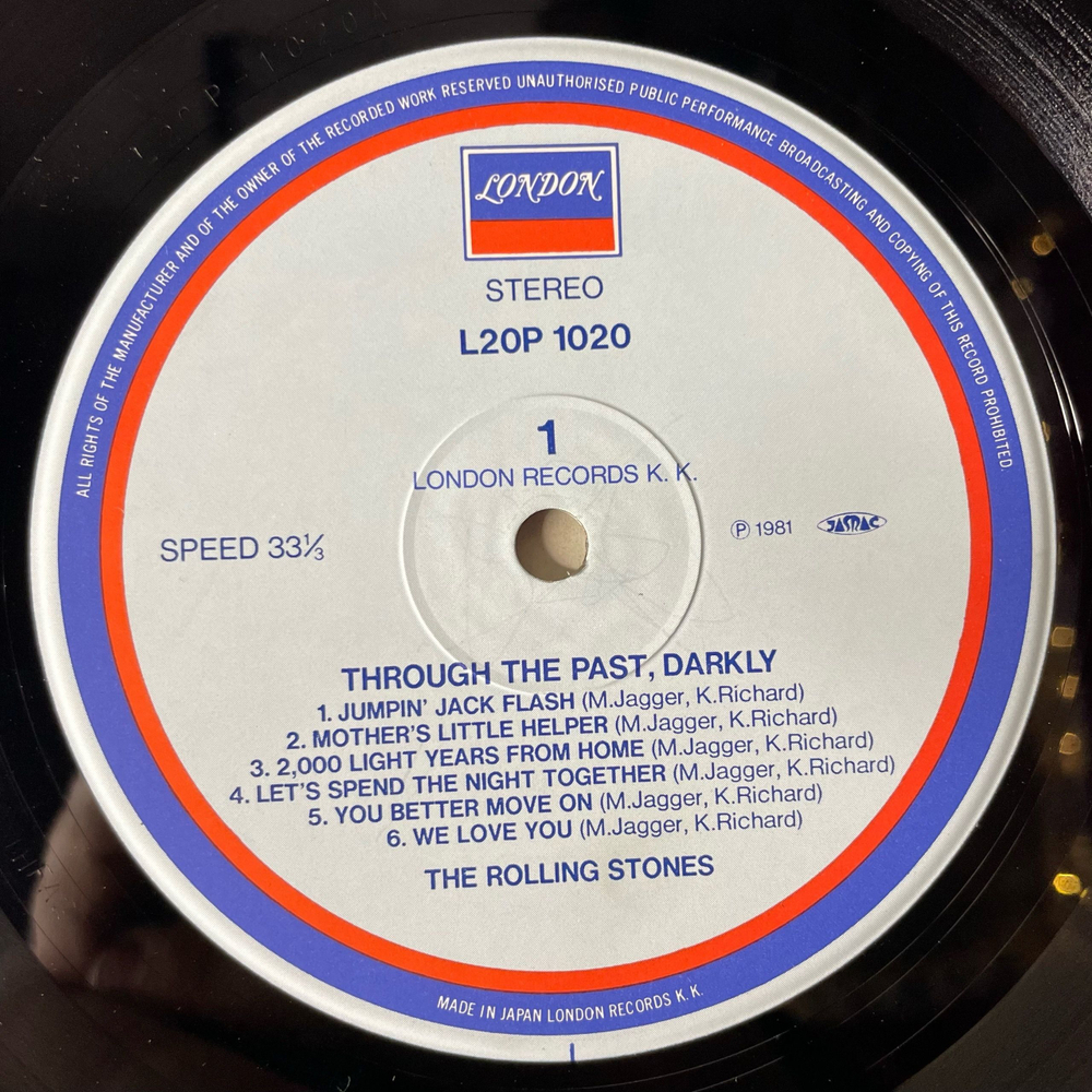 Винтажная виниловая пластинка LP The Rolling Stones Through The Past, Darkly (Big Hits Vol. 2) (Япония 1982) (Без Оби)