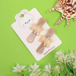 Зажимы для волос 2шт «Chocolate», молочный мишка, цвет как на фото, 6,4*1,6см
