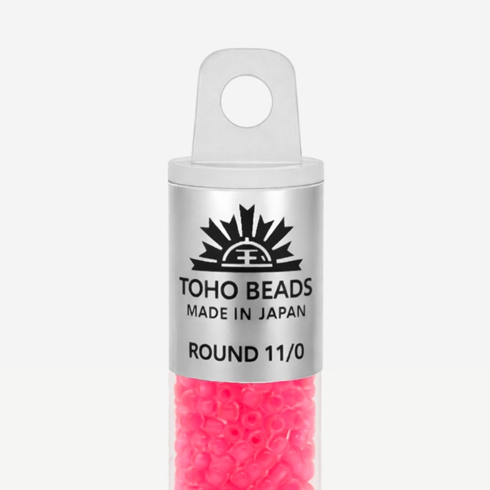 Японский бисер TOHO Round 11/0 (№971), окрашенный изнутри прозрачный матовый