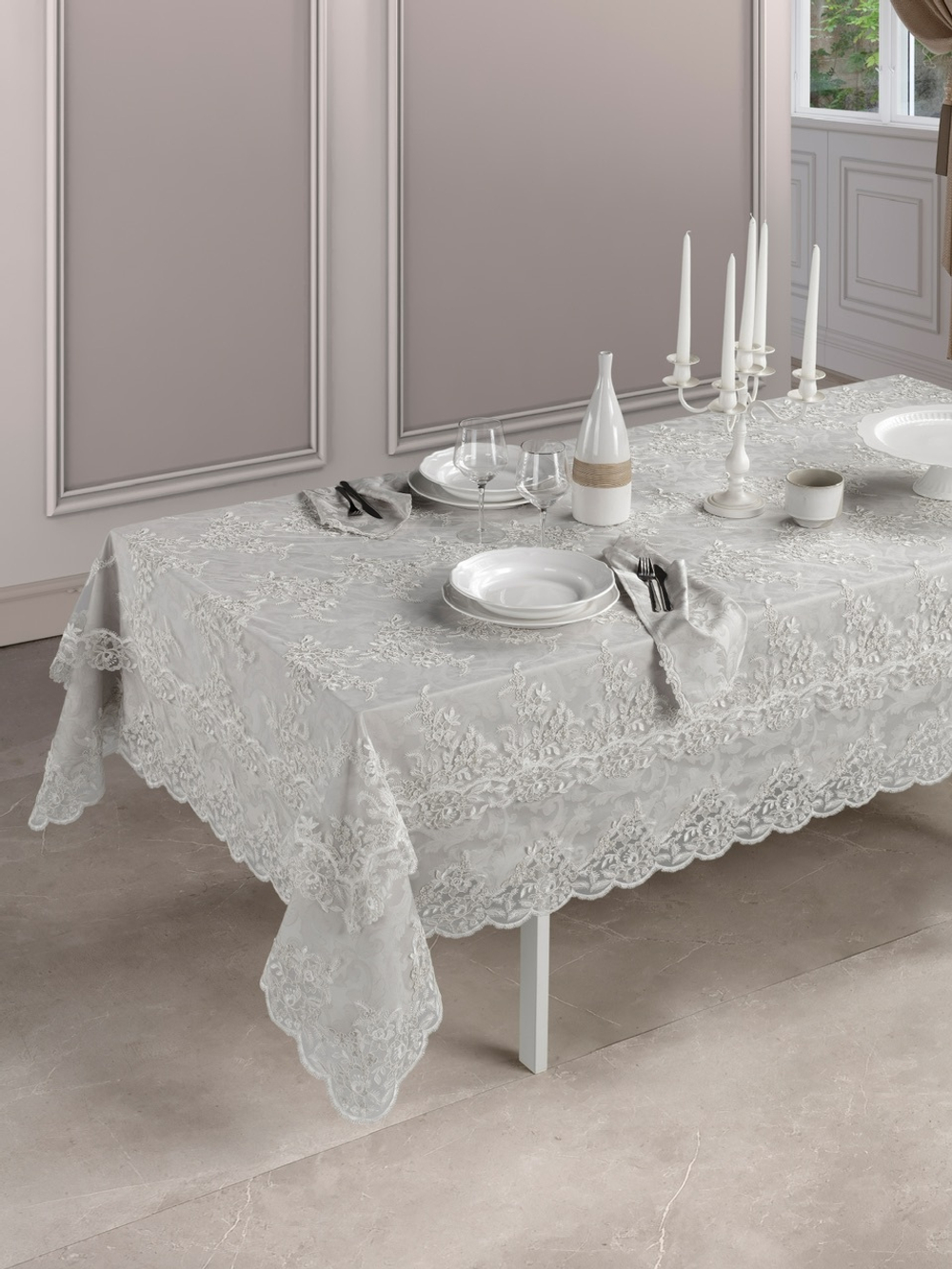 Скатерть кружевная 140x360 Emozioni Lace шампань