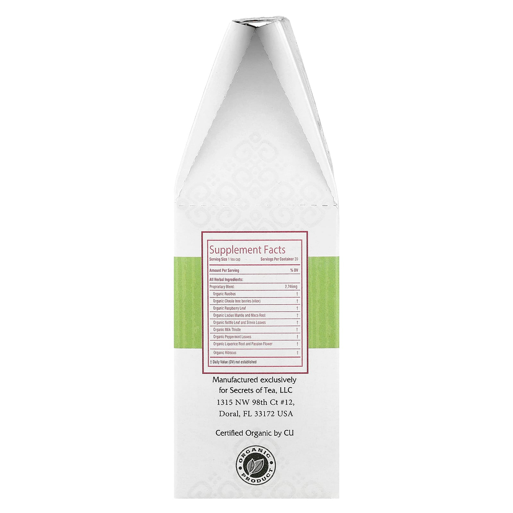 Secrets of Tea, Органический чай GetFertility Magic ™, Heavenly Sweet, без кофеина, 20 чайных пакетиков, 40 г (1,41 унции)