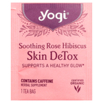 Yogi Tea, Skin DeTox, успокаивающий чай с розой и гибискусом, 16 чайных пакетиков, 32 г (1,12 унции)
