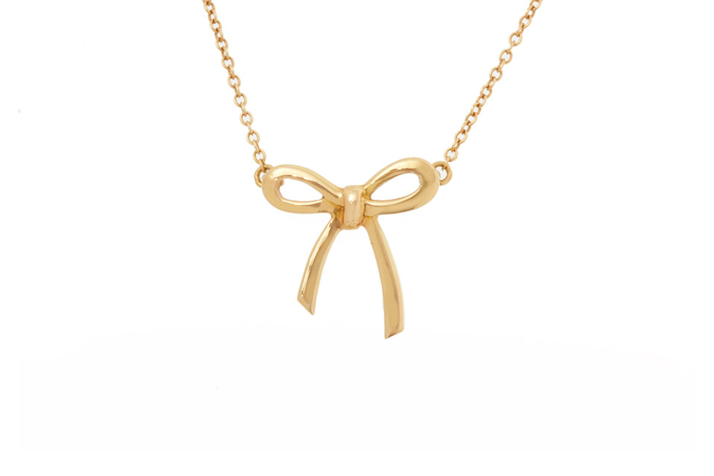 Подвеска из жёлтого золота 18к, Tiffany 💠 Бантик- в наличии