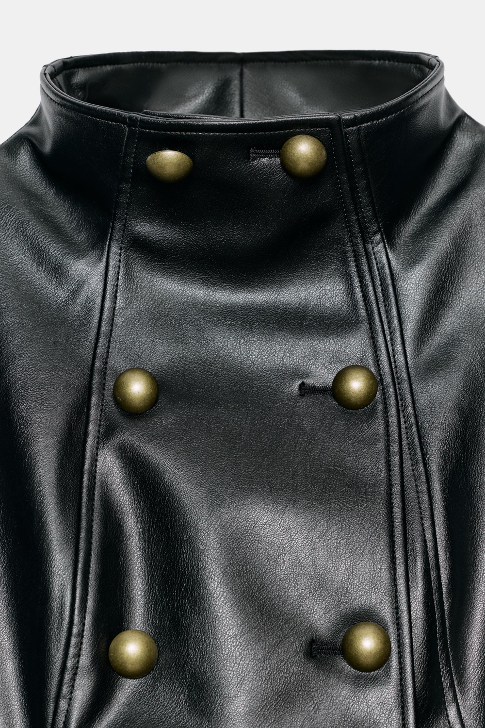 КУРТКА ИЗ ИСКУССТВЕННОЙ КОЖИ С ПУГОВИЦАМИ — ZARA