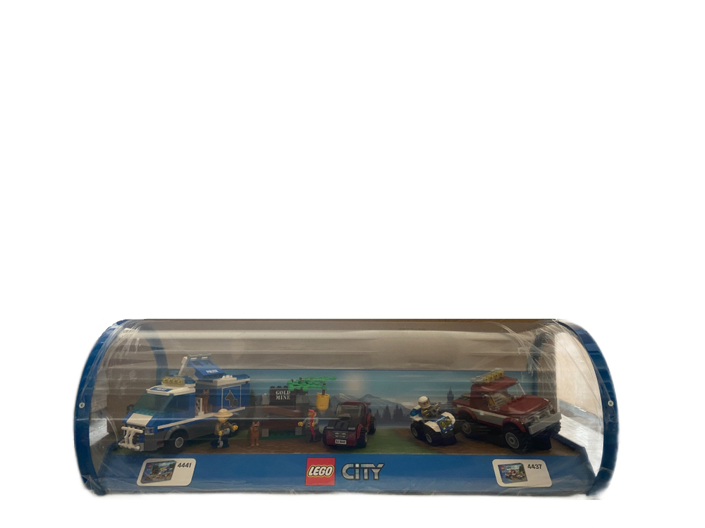 Lego Демо наборы City 4441+4437 Фургон для полицейских собак + Полицейская погоня в пластиковом футляре