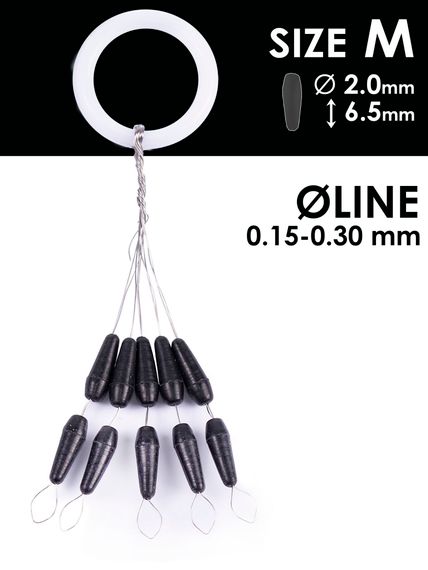 Стопоры резиновые Salmo RUBBER CONE STOPS р.002M 10шт.