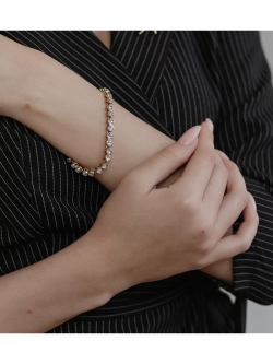 Браслет-дорожка Классик с белыми кристаллами Swarovski