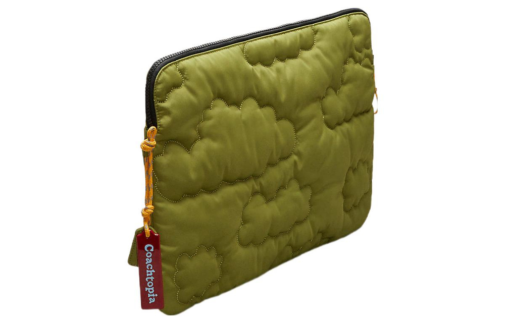 COACH Polyester Storage Bag Laptop Bag Large Unisex Army Green
