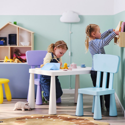 IKEA MAMMUT  (ИКЕА МАММУТ)  -  Стул детский - для дома и улицы/светло-голубой