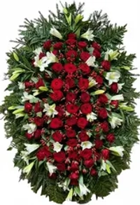 Траурный венок из живых цветов №10