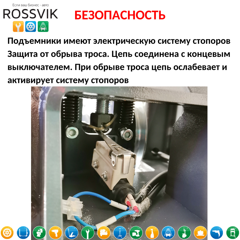 Автоподъемник двухстоечный ROSSVIK PRO V2-5.5L г/п 5.5т, 380В