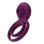 Фиолетовое эрекционное виброкольцо с подхватом мошонки Svakom Tammy Vibrating Double Cock Ring S38