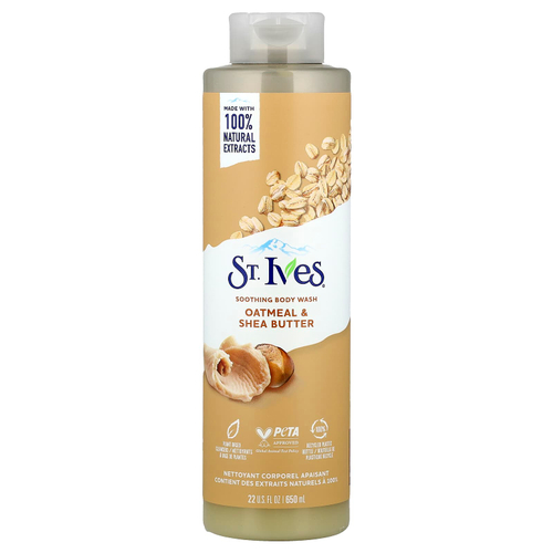 St. Ives, Успокаивающий гель для душа, овсянка и масло ши, 650 мл (22 жидк. унц.)