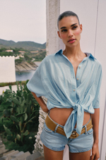 РУБАШКА В ПОЛОСКУ С УЗЛОМ — ZARA