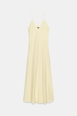 ZARA ПЛАТЬЕ-КОМБИНАЦИЯ — ZW COLLECTION, ПАСТЕЛЬНО-ЖЕЛТЫЙ
