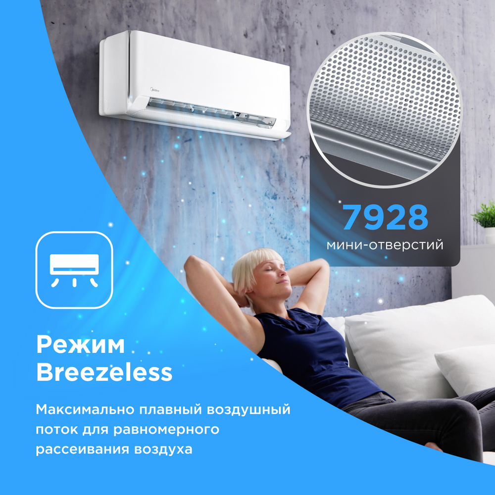 Настенная сплит-система Midea Breezeless E MSFE-09N8D6-I/MSFE-09N8D6-O