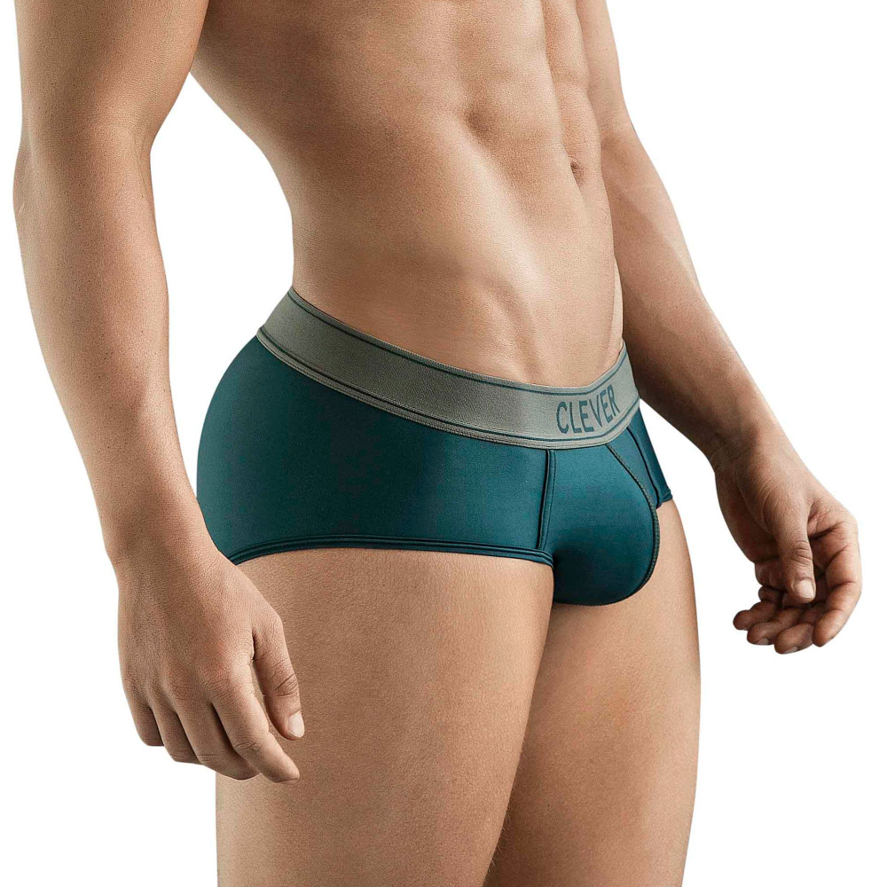 Зеленые мужские трусы-брифы Clever Natura Piping Brief