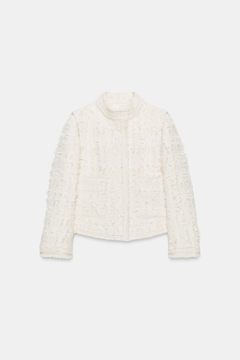 ZARA КУРТКА С ВОРОТНИКОМ-СТОЙКОЙ — ZW COLLECTION, ЭКРЮ