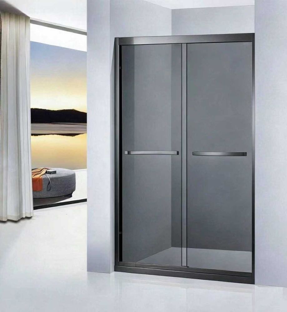 Перегородка Appolo AP-20-200GG Grey 2000x2000 8 мм тонированное стекло, раздвижные