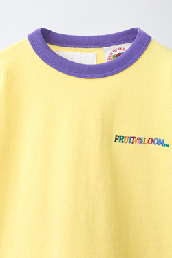 ZARA - FRUIT OF THE LOOM™ , ФУТБОЛКА С ВЫШИВКОЙ, ЖЕЛТЫЙ