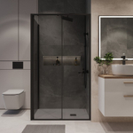 Душевое ограждение Niagara Nova NG-85-12TB-TB90-34 (120х90х195) прямоугольник,черный матовый,дверь раздвижная,стекло тонированное,2 места