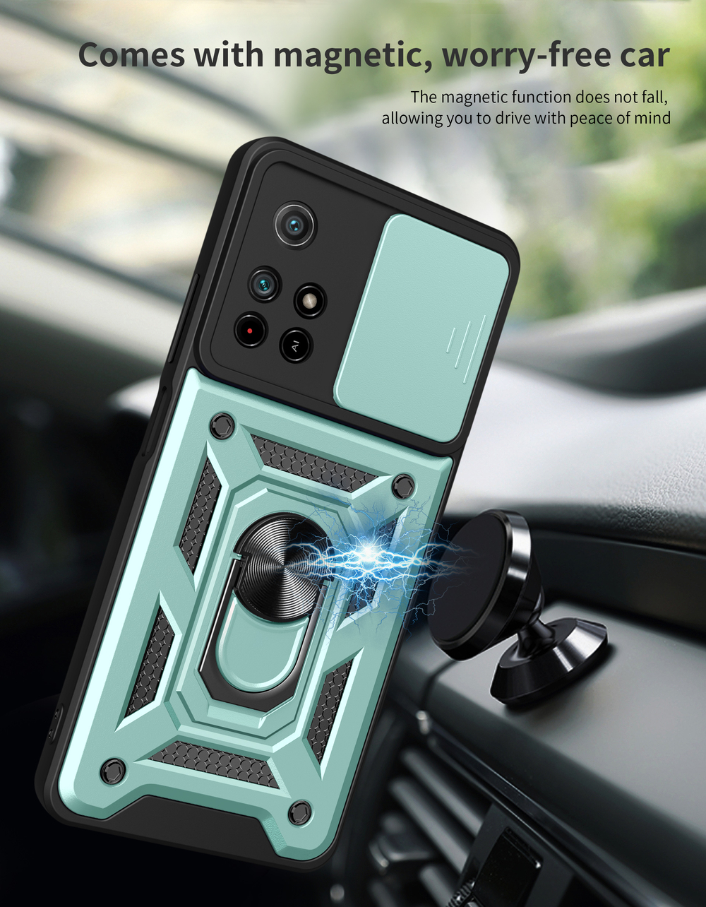 Чехол с кольцом Bumper Case для Xiaomi Poco M4 Pro 5G
