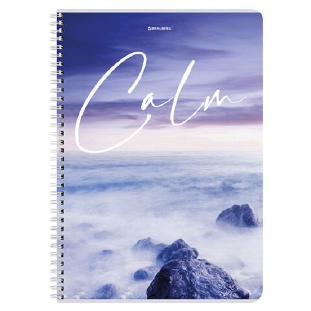 Тетрадь 96л, А4, клетка, на гребне, Brauberg  Calm