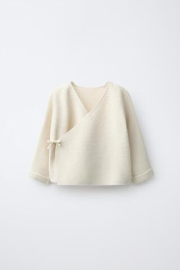 ZARA КАРДИГАН НА ЗАПÁХЕ С ТЕКСТУРНОЙ ВЯЗКОЙ, ЭКРЮ
