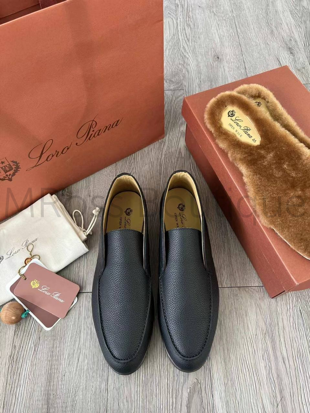 Кожаные ботинки лоферы Loro Piana Open Walk на коричневой подошве Опен Волк премиум класса