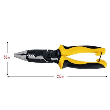 STAYER XM-21, резка d 14мм, зачистка 0.75 – 25 мм2, кримпер 2.5 мм2, плоскогубцы 210 мм, многофункциональные клещи, Professional (23342-21)