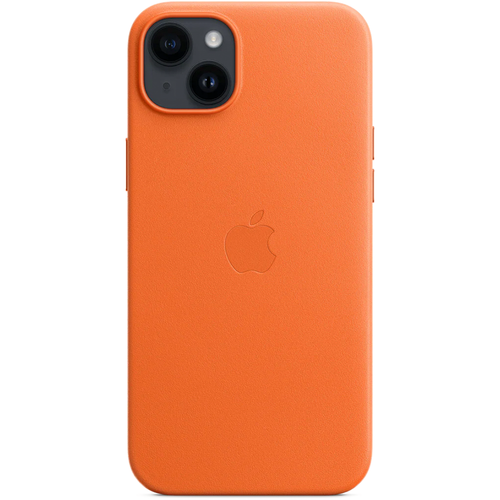 Кожаный чехол с поддержкой MagSafe Apple Leather Case для iPhone 14 Plus, Orange (Оранжевый)