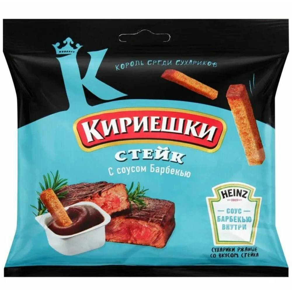 Кириешки Heinzn+соус Стейк Барбекю 60 гр.