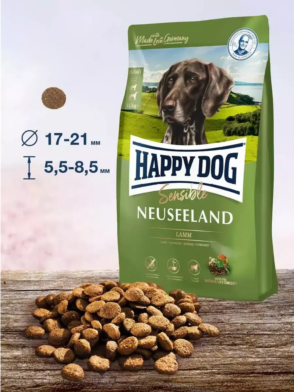 Happy Dog Supreme Neuseeland (Хэппи Дог Суприм Новая Зеландия) корм сухой для собак 12,5 кг.