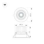 Светильник MS-VORTEX-BUILT-R135-30W Warm3000 (BK-BK, 17 deg, 230V) (Arlight, IP20 Металл, 5 лет)