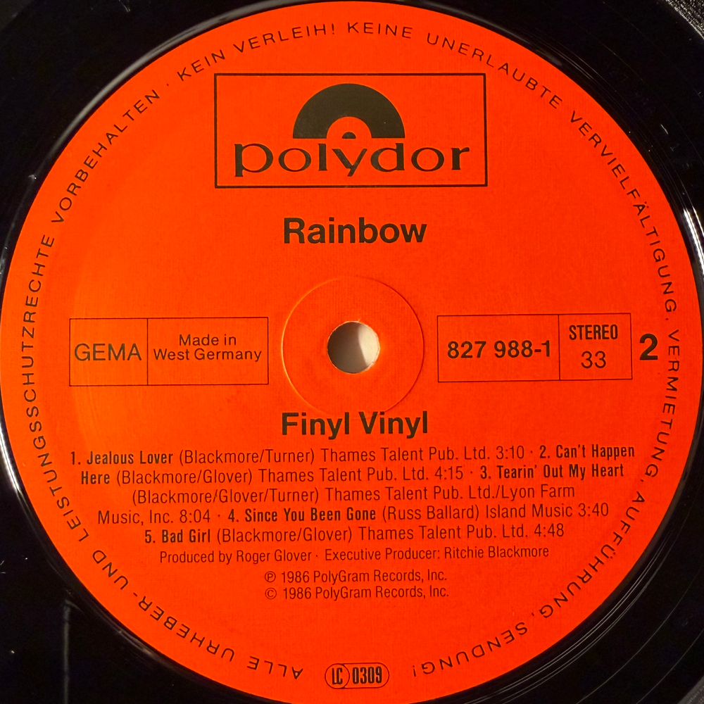 Rainbow - Finyl Vinyl 2LP (Германия 1986г.)
