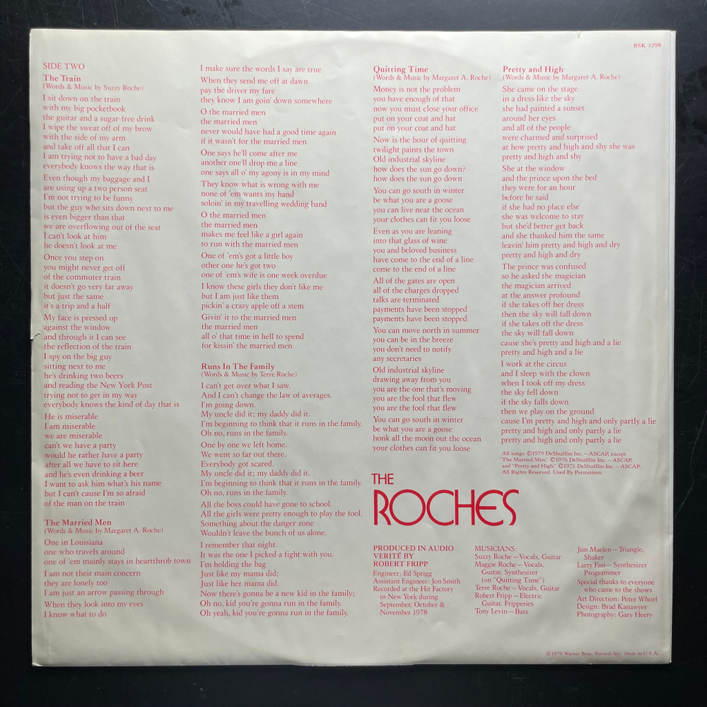 Виниловая пластинка The Roches ‎– The Roches LP