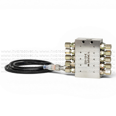 SSV-10-K + inductive switch - Питатель для прогрессивных систем смазки с рабочим давлением 300 бар, 10 выходов, с реле конца цикла