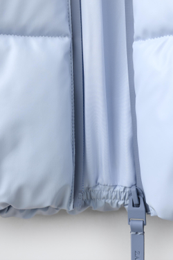 ZARA СТЕГАНАЯ БЛЕСТЯЩАЯ КУРТКА WATER REPELLENT, ПАСТЕЛЬНО-СИНИЙ