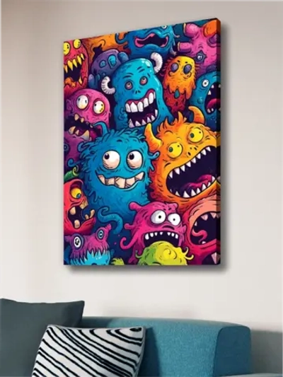 Картина Улыбчивые монстрики модульная 50x70см 1шт.